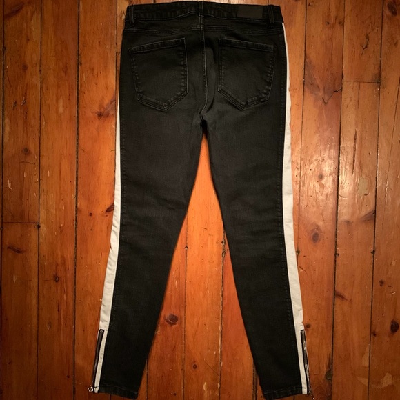 Zara Black with White Stripes and Zippers (@ ankles) - Picture 6 of 7